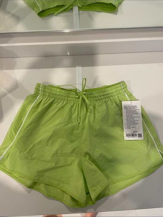 lululemon athletica Pants - lululemon athletica Neon Lime Athletic Shorts with White Trim